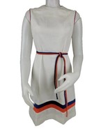 60s Belted Knit Dress Sz 10 Sleeveless Hob Nobber Stewardess Vintage Mod... - $60.46