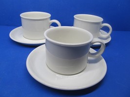 Midwinter Stonehenge Set Of 3 White Cups With Saucers VGC Wedgwood Group - £15.71 GBP