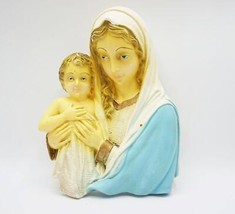 Religioso Grecia Madonna &amp; Niño Chalkware Estatua Colgante de Pared - £107.39 GBP