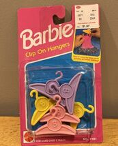 BARBIE Clip On HANGERS #7181 MATTEL 1992 Hong Kong Pink Purple Yellow Ac... - $15.16 CAD