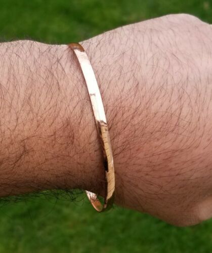 100% Pure Copper Punjabi Hindu Sikh Singh Smooth Healing Kara Thin Bangle Q7