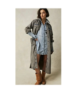 New Free People Anna Lou Denim Duster $168 X-SMALL Washed Out Blue - £97.69 GBP