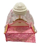 Fisher-Price Dollhouse Canopy Bed Pink &amp; Gold Decorative Veil - $9.60
