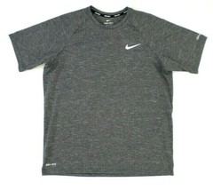 Nike Swim Men&#39;s Activewear Shirt L DRI FIT Hydroguard UPF 40+ Dark Gray NESSA589 - £14.42 GBP