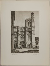 Samuel Chamberlain Cathedral of St. Etienne Sens France Lithograph - £60.37 GBP