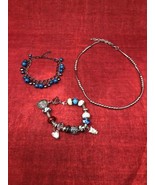 Lot of 2 Bracelets &amp; 1 Necklace Viva Beads Clay Bead Bracelet &amp; 925 Silv... - £23.34 GBP