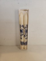 Pair Of Blue Holland Taper Candles  - $16.83