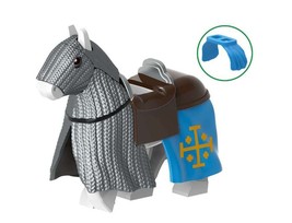 Knight of Jerusalem War Horse with Armor Castle Army Minifigure US Toy - £6.75 GBP