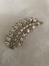 BOGOFF Vintage Rhinestone Curved Leaf Brooch Pin - £19.94 GBP