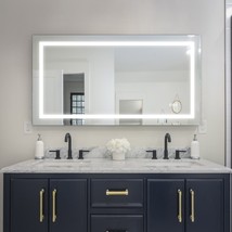 LED Bathroom Mirror 60x 32 Inch with lights, anti-Fog &amp; Dimming Led Bath... - £251.24 GBP