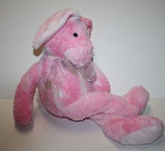 Russ Berrie Pink Tie Dye Easter Bunny Rabbit 18&quot; Stuffed Plush Flower Bo... - £27.60 GBP