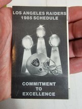 Vintage 1980s L.A. Los Angeles Raiders Mini Pocket Schedule 1985  - £7.04 GBP