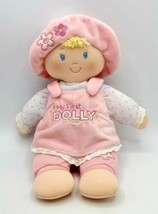 Baby Gund My First Dolly 10&quot; Plush Stuffed Doll w/ Pink Flower Hat &amp; Jumper - £7.83 GBP