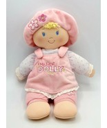 Baby Gund My First Dolly 10&quot; Plush Stuffed Doll w/ Pink Flower Hat &amp; Jumper - £7.82 GBP