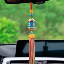 Car Pendant Buddhist Tibetan Prayer Wheel With Tel Auto Interior Rearview Mirror - £84.47 GBP
