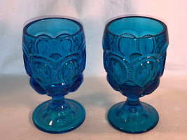 Two L.E. Smith Moon And Stars Six Inch Goblets Depression Glass Mint - £19.74 GBP