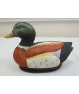 Vtg Ceramic Mallard Duck 3&quot; Shoe Shine Brush Jasco 1982 Lint Hair Brush - £7.99 GBP