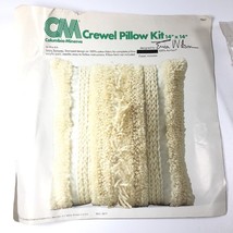 1977 Columbia Minerva Crewel Pillow Kit Erica Wilson Ivory Shag Needlepo... - $22.50