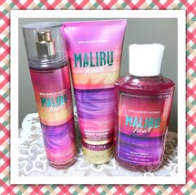 Bath &amp; Body Works MALIBU HEAT Shower Gel Body Cream Fragrance Mist Lot of 3 - $45.42