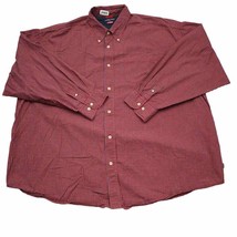 Wrangler Shirt Mens 2XL Red Casual Cowboy Western Button Up Long Sleeve B1 - £14.89 GBP