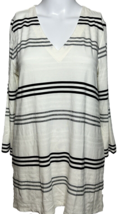 New J.Jill Blouse Women&#39;s Small Ivory black 3/4 Sleeve Casual Striped Top- AC - £23.49 GBP
