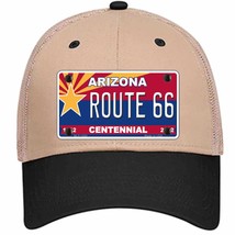 Arizona Centennial Route 66 Novelty Khaki Mesh License Plate Hat - £22.79 GBP