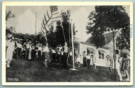 Camp Sokol Flag Raising East Haddam Connecticut CT 1950 Silvercraft Postcard J6 - $17.77