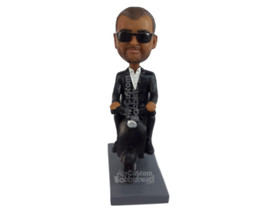 Custom Bobblehead Spy Riding A Motorcycle With Blend - Sports &amp; Hobbies Super Ex - £78.66 GBP