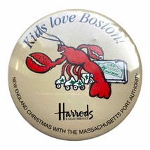 HARRODS Kids Love Boston Lobster Christmas Massachusetts Port Authority Pin 3” - £15.18 GBP