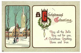 May All the Bells Ring Winter Scene w/ Church Postcard Series 251F 1913 - £7.87 GBP