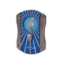 Lotus Deception Techni-Color Cigar Cutter Blue Twin Blade Compact Cut407TC - $750.02 MXN