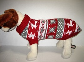 Dog Christmas Sweaters Pet Winter Knitwear Xmas Clothes Medium - £10.63 GBP