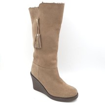 Gabriella Rocha Woman Wedge Heel Knee High Riding Boots Size US 5.5 Brown Suede - £7.93 GBP