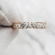 Crown Shape Heart Cut Wedding Engagement Full Eternity Wedding Proposal Ring - £88.79 GBP