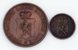 Allemand États 2-Coin Lot, 1868 3-Pfennig 1870 1-Kreuzer - $55.09