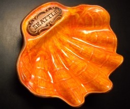 Treasure Craft Pottery Seattle Clam Shell Shape Trinket Dish USA Curiosi... - £10.93 GBP