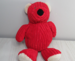 Animal Adventure plush red beige teddy bear ribbed chenille corduroy loo... - $9.89