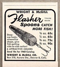 1960 Print Ad Wright &amp; McGill Flasher Spoons Fishing Lures Denver,CO - $8.67