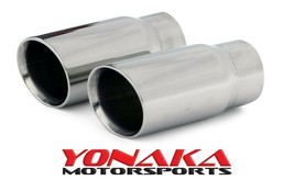 Yonaka Single Exhaust Tip Stainless Steel Universal Angled 2.5&quot; Inlet 3&quot; Outlet - £64.14 GBP