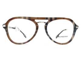 Burberry Eyeglasses Frames B2377 3966 Nova Check Brown Silver Aviators 5... - £108.72 GBP