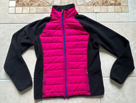 Ralph Lauren Active Women&#39;s Quilted Fleece Jacket Size Medium Pink Black - $19.00