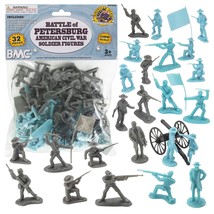 BMC Civil War Plastic Army Men - 32pc Battle of Petersburg Soldier Figures - £22.72 GBP
