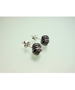 8mm Knot Stud Earrings 925 Sterling Silver, Handmade Womens Geometric Ea... - £23.89 GBP