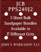 JCB PPS240J2 - 1/4 Sheet - 17 Grits - No-Slip - 5 Sandpaper Bulk Bundles - £3.98 GBP