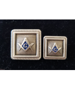Blazer Jacket button set square S&amp;C silver plated enamel Masonic Freemas... - $30.50