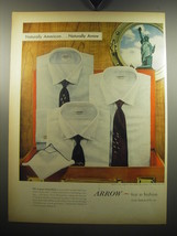1957 Arrow Shirts Ad - Naturally American.. Naturally Arrow - £14.50 GBP