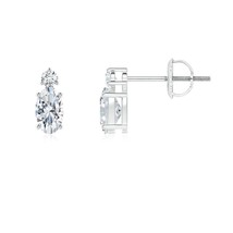ANGARA Lab-Grown Diamond Stud Earrings with Lab Diamond Accent in 14K Gold - £620.80 GBP