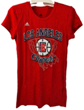 adidas Women&#39;s Los Angeles Clippers Bling Net Short-Sleeve T-Shirt, Red, Small - £14.99 GBP