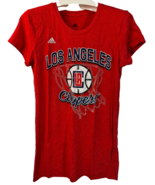 adidas Women&#39;s Los Angeles Clippers Bling Net Short-Sleeve T-Shirt, Red,... - £15.06 GBP