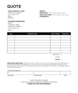 Quote Form, Editable Quote Form, Price Quote Printable Form, Custom Order Form,  - £1.40 GBP